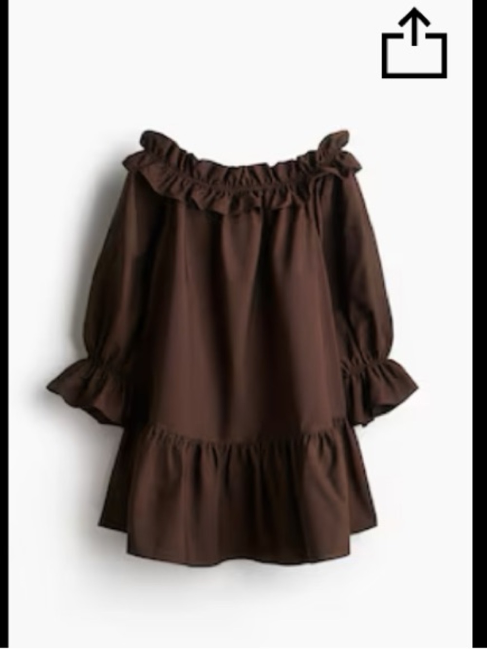 H&M Off the Shoulder Cotton Poplin Dress